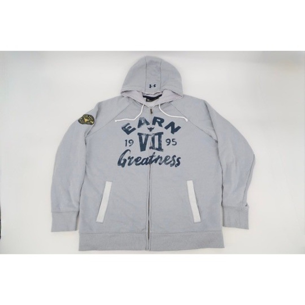 Under Armour Project Rock Terry Hoodie Mens XL Gray Earn Your Greatness Full Zip